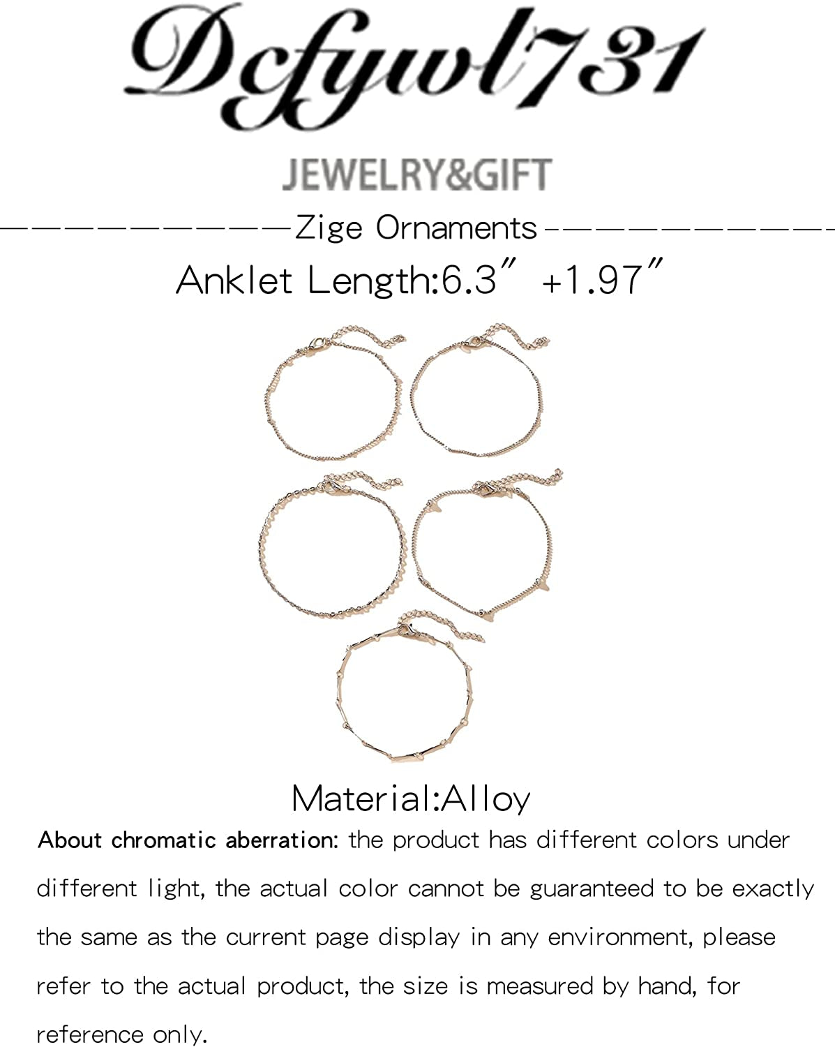 Five Layered Anklet Bracelets for Women Silver Gold Beaded Chain Anklet for Teen Girls Boho Multi-Layered Anklet Bracelets Beach Foot Chain Jewelry Jewelry Gifts Apparel & Accessories > Jewelry > Anklets Dcfywl731   