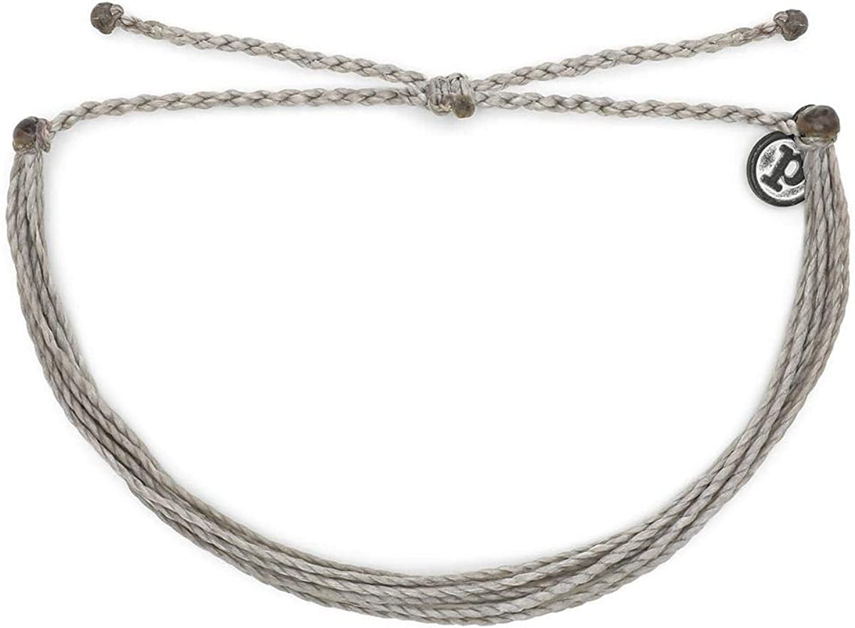 Pura Vida Jewelry Bracelets - 100% Waterproof and Handmade W/Coated Charm, Adjustable Band Apparel & Accessories > Jewelry > Bracelets Pura Vida Silver Light  