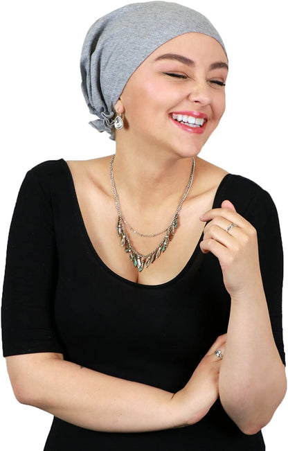 Head Scarf for Women Cancer Headwear Chemo Caps Wraps Head Coverings Cotton Scarves Celeste Apparel & Accessories > Clothing Accessories > Headwear Hats Scarves & More Heather Grey  