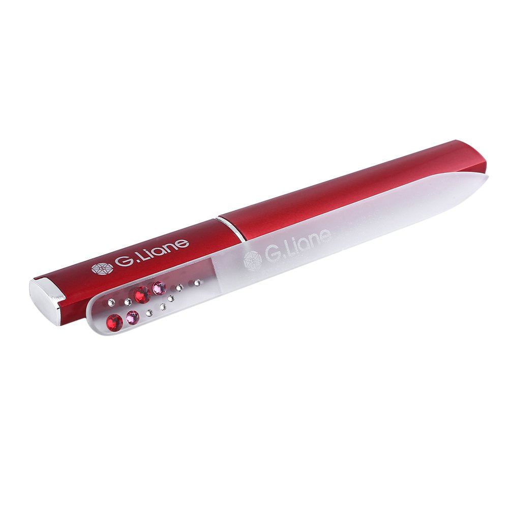 Crystal Nail File with Austria Crystals – G.Liane Professional Nail File in Case Manicure Pedicure Kit for Natural Nails Acrylic Nails Gels Nails Manicure Tools for Home and Salon (Red Bubble) Health & Beauty > Personal Care > Cosmetics > Cosmetic Tools > Nail Tools G.Liane Red Bubble  