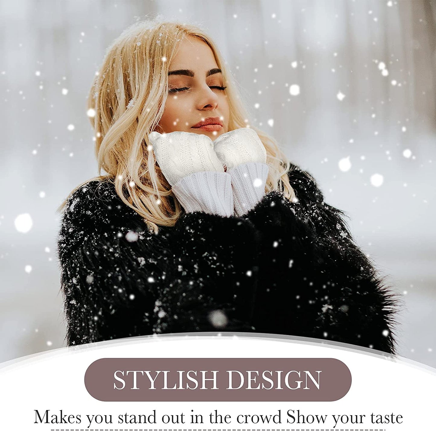 SATINIOR 3 Pairs Women'S Winter Knit Mittens Gloves Warm Soft Lining Gloves Thick Wool Gloves for Winter Cold Weather,Adult Size Apparel & Accessories > Clothing Accessories > Gloves & Mittens SATINIOR   