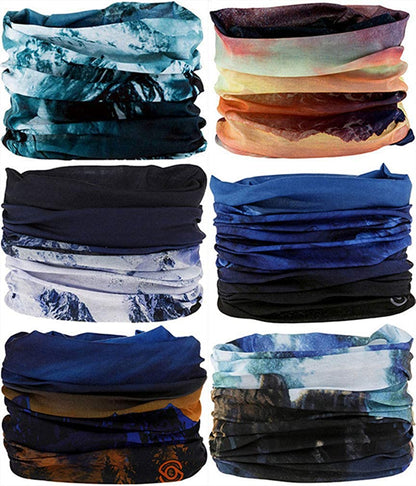 VANCROWN Neck Gaiter Headband Headwear Head Wrap Face Mask Magic Scarf Bandana for Men and Women Apparel & Accessories > Clothing Accessories > Bandanas & Headties VANCROWN 6pcs.blue  