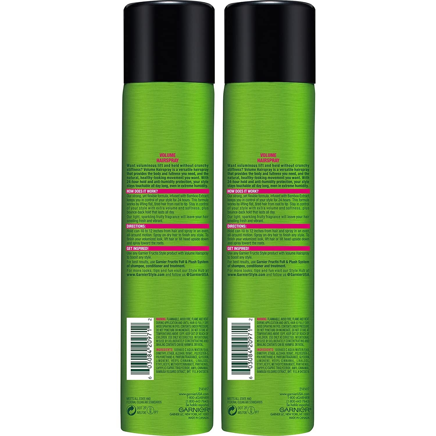 Garnier Hair Care Fructis Style Volume Anti-Humidity Hairspray, 8.25 Ounce (Pack of 2) Health & Beauty > Personal Care > Hair Care Garnier   