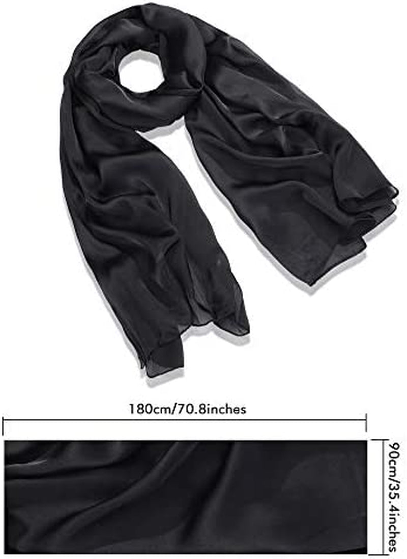 Boao Women Satin Scarves Long Shawl Wrap Light Soft Sheer Scarf for Wedding Party Everyday Accessory Apparel & Accessories > Clothing Accessories > Scarves & Shawls Boao   