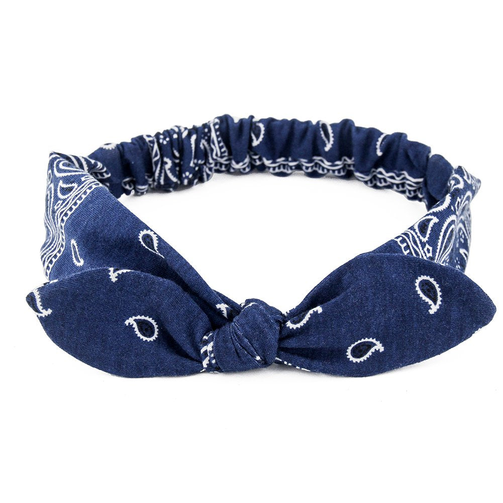 Carede 6 Pack Elastic Paisley Bandana Knot Headbands Rabbit Ear Bow Headband Turban Headwraps Hair Band for Women Girls Apparel & Accessories > Clothing Accessories > Bandanas & Headties Carede   