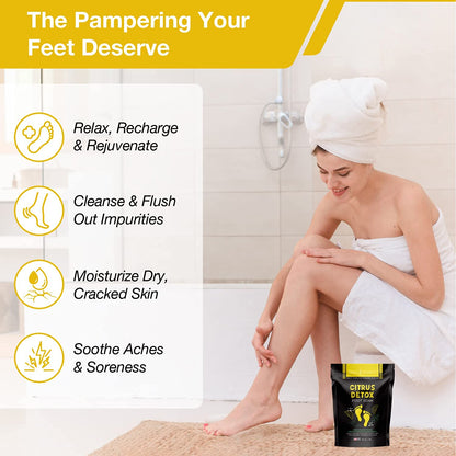 Citrus Detox Foot Soak with Epsom Salt - for Foot Callus, Immune Boost, Damaged Toenail, Athletes Foot, Pedicure and Soothes Tired Aching Feet - Made in USA Health & Beauty > Personal Care > Foot Care DAILY REMEDY   