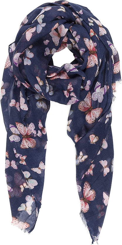 Scarfs for Women Lightweight Floral Flower Fashion Wrap Shawl Fall Winter Apparel & Accessories > Clothing Accessories > Scarves & Shawls MIMOSITO Butterfly-1  