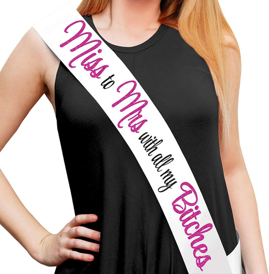 Naughty Bachelorette White Sash - Bachelorette Party Favors, Supplies, Ideas, and Decorations Apparel & Accessories > Clothing Accessories > Sashes Sterling James Company   