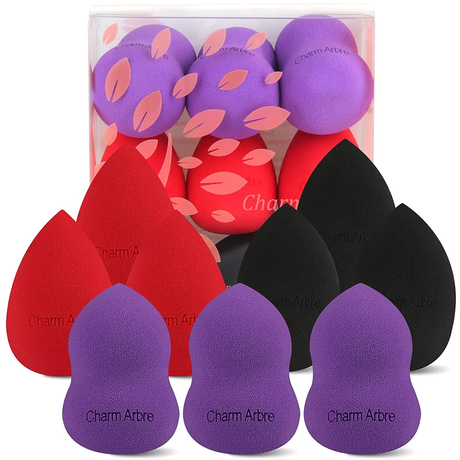 Charm Arbre Makeup Blender Sponge Set,Cosmetics Tool,Multi-Functional Beauty Blender for Powder, Liquid and Cream, Blending Applicators for Foundations,Light Red and Beige 4Pcs Set. Health & Beauty > Personal Care > Cosmetics > Cosmetic Tools > Makeup Tools Charm Arbre Purple  