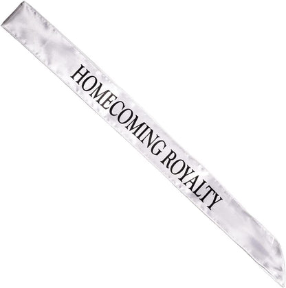 Satin Homecoming Royalty Sash, Silver Black Imprint Apparel & Accessories > Clothing Accessories > Sashes Anderson's Silver/Black  