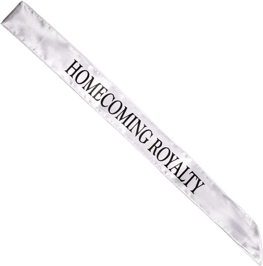 Satin Homecoming Royalty Sash, Silver Black Imprint Apparel & Accessories > Clothing Accessories > Sashes Anderson's Silver/Black  