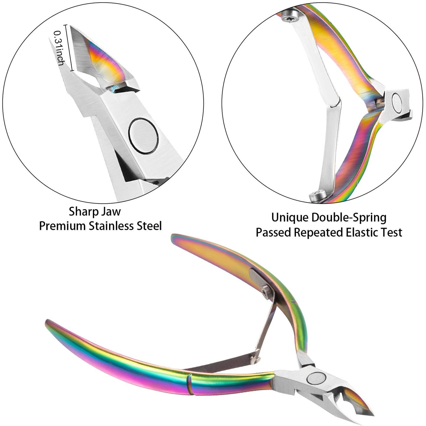 Professional Cuticle Remover Cuticle Nipper with Cuticle Pusher Cutter Stainless Steel Cuticle Trimmer Clipper Nail Gel Remover Manicure Tools for Fingernails and Toenails Health & Beauty > Personal Care > Cosmetics > Cosmetic Tools > Nail Tools Bememo   