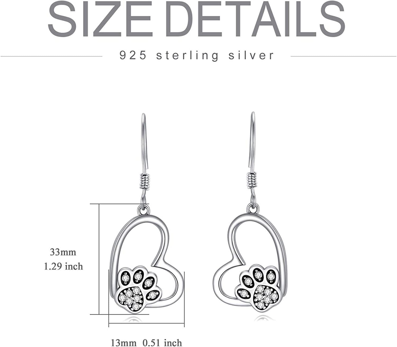 POPKIMI Christmas Gifts Dangle Earrings Frog/Wolf/Dragonfly/Dog Cat Pet Paw Print/Hummingbird /Sea Turtle/Sloth Dangle Drop Hook Earrings Opal Crystal Sterling Silver Cute Animal Dangle Earrings Animal Jewelry Birthday Christmas Gift Apparel & Accessories > Jewelry > Earrings POPKIMI   