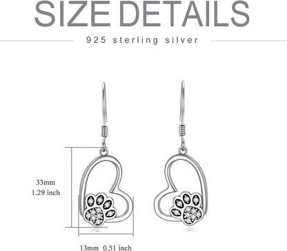 POPKIMI Christmas Gifts Dangle Earrings Frog/Wolf/Dragonfly/Dog Cat Pet Paw Print/Hummingbird /Sea Turtle/Sloth Dangle Drop Hook Earrings Opal Crystal Sterling Silver Cute Animal Dangle Earrings Animal Jewelry Birthday Christmas Gift Apparel & Accessories > Jewelry > Earrings POPKIMI   