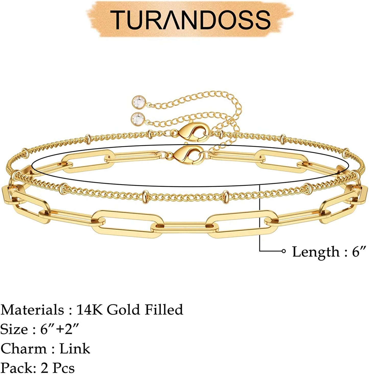 Dainty Gold Bracelets for Women, 14K Gold Filled Adjustable Layered Bracelet Cute Evil Eye Oval Chain Pearl Bar Turtle Gold Bracelets for Women Jewelry Apparel & Accessories > Jewelry > Bracelets Turandoss   