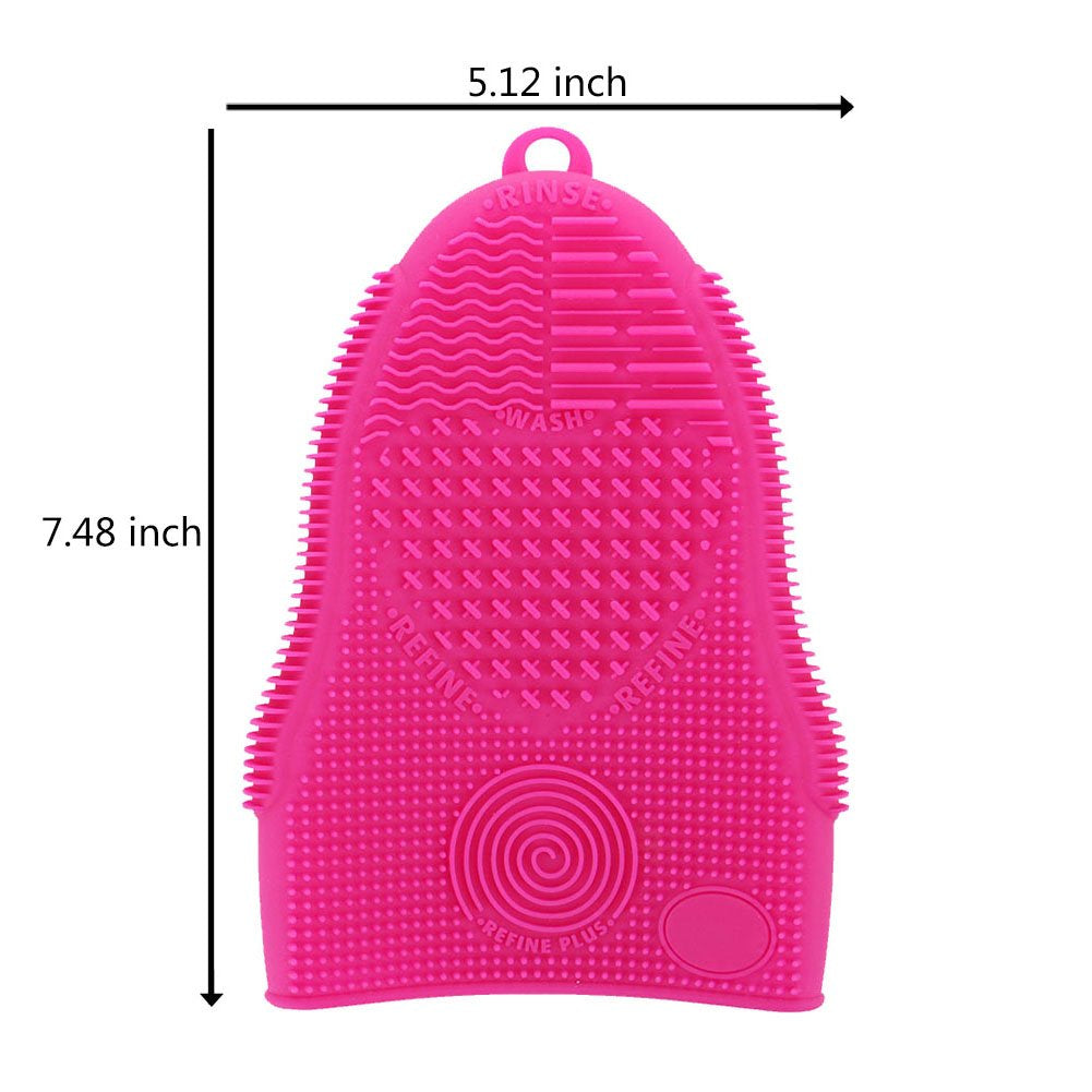 Scivokaval Makeup Brush Cleaner Glove Mat Mitt Silicone Cosmetic Cleaning Scrubber Tool Face Brushes and Eye Brush Washing Pad Pink (Rose Red) Health & Beauty > Personal Care > Cosmetics > Cosmetic Tools > Makeup Tools ScivoKaval   