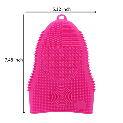 Scivokaval Makeup Brush Cleaner Glove Mat Mitt Silicone Cosmetic Cleaning Scrubber Tool Face Brushes and Eye Brush Washing Pad Pink (Rose Red) Health & Beauty > Personal Care > Cosmetics > Cosmetic Tools > Makeup Tools ScivoKaval   