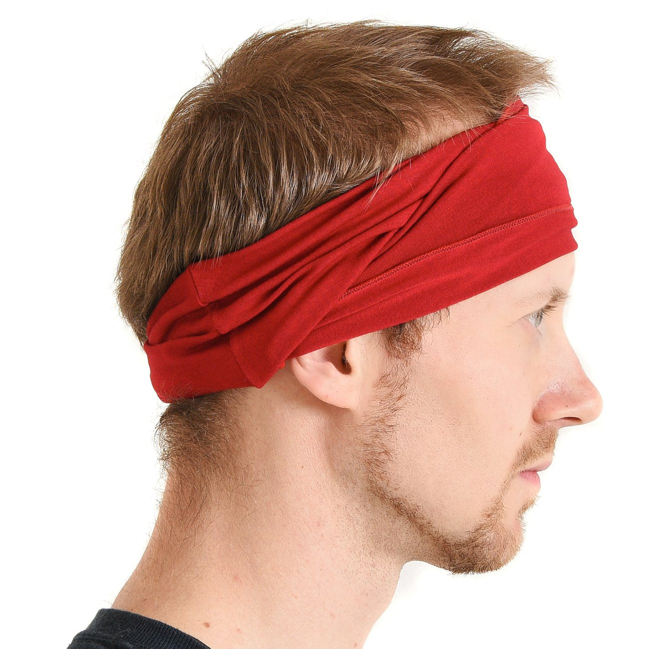 Mens Head Wraps Elastic Bandana - Japanese Headband Workout Women Hair Black Apparel & Accessories > Clothing Accessories > Bandanas & Headties CHARM Red  