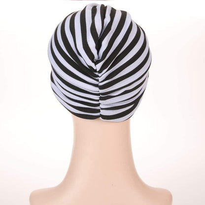 Cotton Striped Beanie Turban Chemo Hat Head Wrap Cap Headwear for Cancer Patients Apparel & Accessories > Clothing Accessories > Headwear beauty YFJH   
