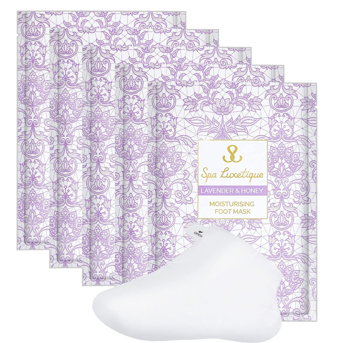 Foot Mask - 5 Pairs Lavender & Honey Foot Spa for Rough Dry Cracked Feet Reduce Dead Skin, Moisturizing Socks for Baby Foot, Relaxing Soft Feet Treatment for Women & Men, Foot Care Christmas Gifts Health & Beauty > Personal Care > Foot Care spa luxetique   