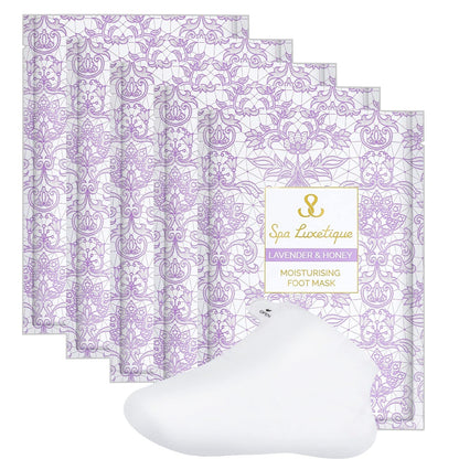 Foot Mask - 5 Pairs Lavender & Honey Foot Spa for Rough Dry Cracked Feet Reduce Dead Skin, Moisturizing Socks for Baby Foot, Relaxing Soft Feet Treatment for Women & Men, Foot Care Christmas Gifts Health & Beauty > Personal Care > Foot Care spa luxetique   