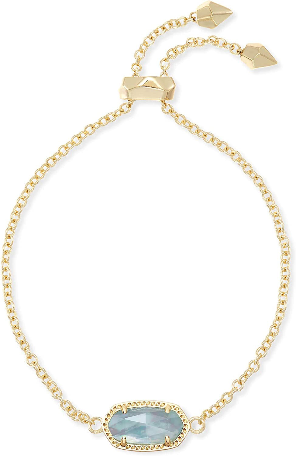 Kendra Scott Elaina Adjustable Chain Bracelet for Women, Fashion Jewelry, Gold-Plated Apparel & Accessories > Jewelry > Bracelets Kendra Scott GOLD - LIGHT BLUE ILLUSION  