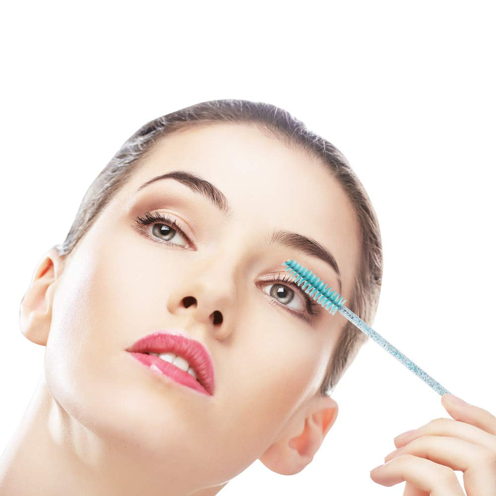 Myaokue-Up 300 Pack Disposable Mascara Wands Crystal Gold Handle Brush Lash Wand Eyelash Extension Tool Bulk Makeup Applicator (Crystal Blue/Deep Green-) Health & Beauty > Personal Care > Cosmetics > Cosmetic Tools > Makeup Tools myaokue-up   