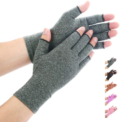 Duerer Arthritis Compression Gloves Women Men for RSI, Carpal Tunnel, Rheumatiod, Tendonitis, Fingerless Gloves for Computer Typing and Dailywork (Black, M) Apparel & Accessories > Clothing Accessories > Gloves & Mittens Duerer Gray Small (1 Pair) 