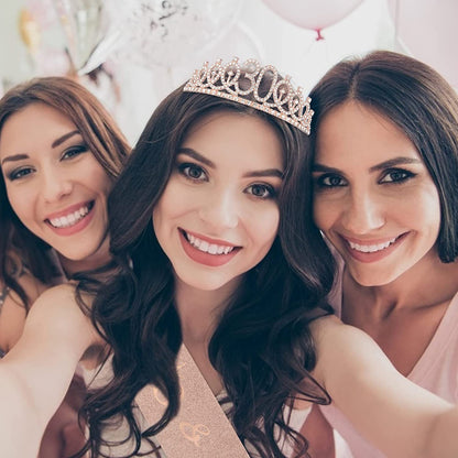CAVETEE Rose Gold 30 & Fabulous Birthday Sash and Crown 30Th Birthday Tiaras and Sash Set for Women Birthday Decorations Birthday Queen Crowns Tiaras for Women Apparel & Accessories > Clothing Accessories > Sashes CAVETEE   