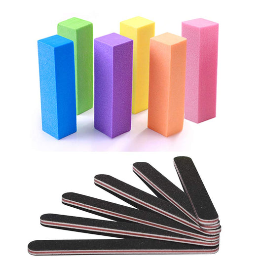 Nail Files and Buffer, Tsmaddts Professional Manicure Tools Kit Rectangular Art Care Buffer Block Tools 100/180 Grit 12Pcs/Pa(Black) Health & Beauty > Personal Care > Cosmetics > Cosmetic Tools > Nail Tools TsMADDTs   
