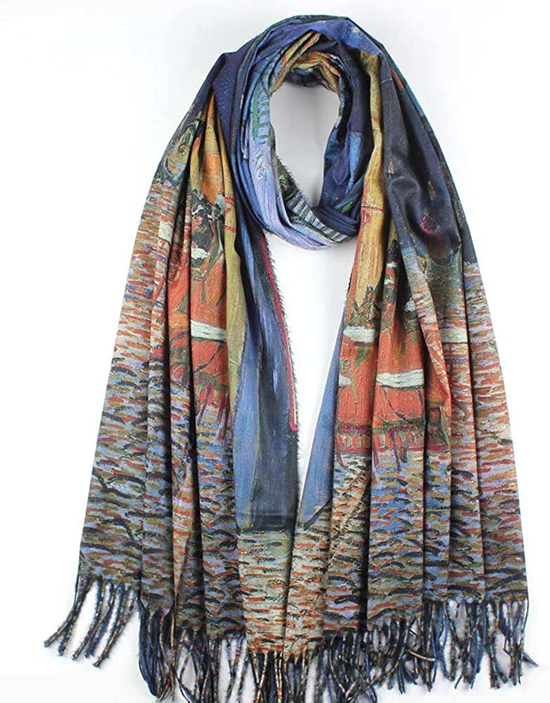 Soft Cashmere Feel Scarf for Women Elegant Art Print Winter Warm Scarves Large Shawl Wrap Monet Klimt Van Gogh Gifts Apparel & Accessories > Clothing Accessories > Scarves & Shawls Umjetnost C17  