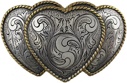 Rose Heart Flower Rhinestone Replacement Belt Buckle Fits 1-1/2"(38Mm) Belt Strap-Multi-Style Options Apparel & Accessories > Clothing Accessories > Belt Buckles Belts.com Type Buckle L - Ha0086 Antique Silver Gold 1-1/2" 