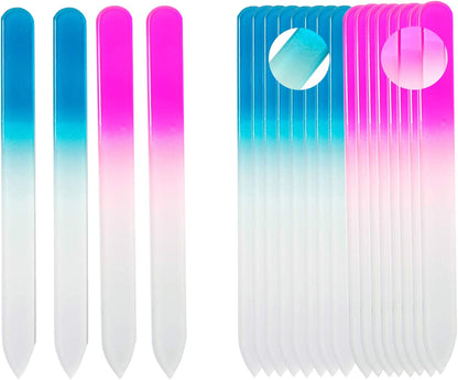SIUSIO 30 Pack Professional Czech Crystal Glass Nail Files Buffer Manicure Tools Kit Set Gradient Rainbow Color for Nail Polishing - the Best Emory Boards for Fingernail & Toenail Care (SIX Color) Health & Beauty > Personal Care > Cosmetics > Cosmetic Tools > Nail Tools SIUSIO glass cyan  