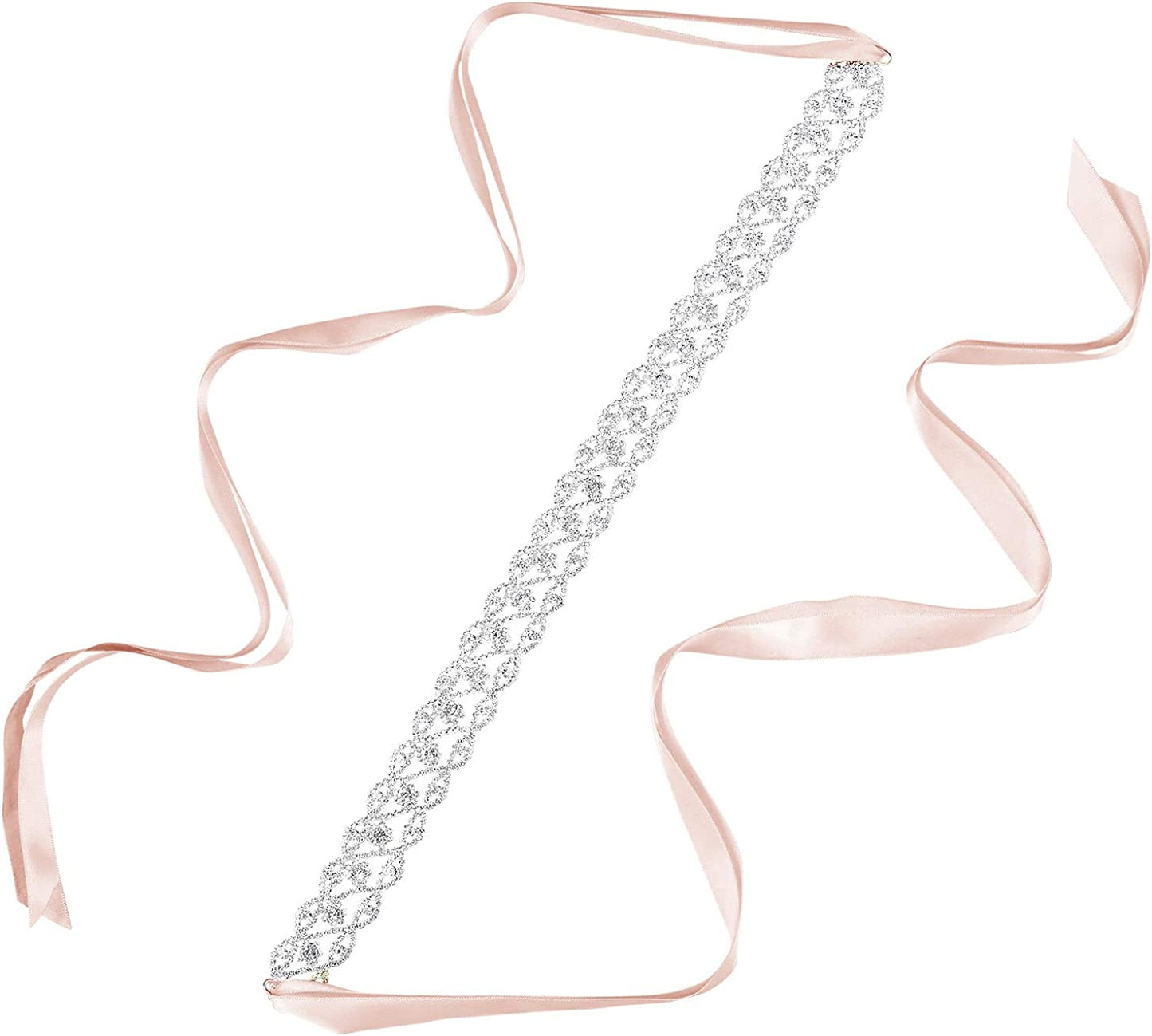 AWAYTR Bridal Rhinestone Wedding Belt - Silver Rhinestone Belts for Women Formal Evening Dress Apparel & Accessories > Clothing Accessories > Belts AWAYTR Style 2-blush  