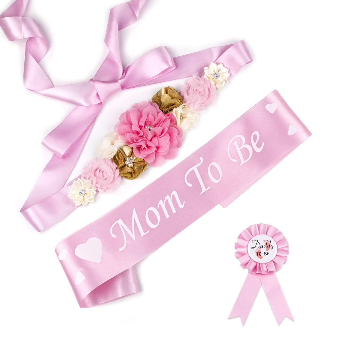 Baby Bee Baby Shower Mommy Sash Pregnancy Sash Keepsake Baby Shower Flower for Gender Reveal (Royal Blue) Apparel & Accessories > Clothing Accessories > Sashes Baby Noah Princess Pink  