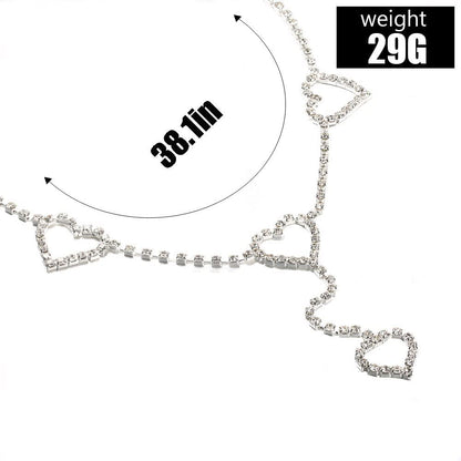 Rhinestone Waist Chains Belt Pendant Love Body Chain Heart Waist Body Chain Belly Jewelry for Women and Girls (6542) Apparel & Accessories > Jewelry > Body Jewelry Generic   