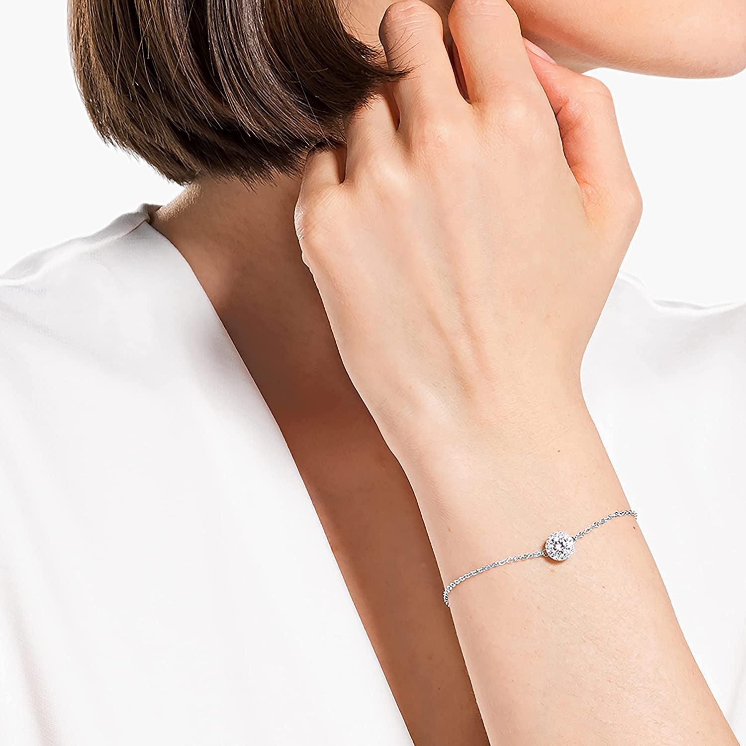Swarovski Angelic Bracelet and Necklace Jewelry Collection, Rhodium Tone Finish, Clear Crystals Apparel & Accessories > Jewelry > Bracelets SWAROVSKI   