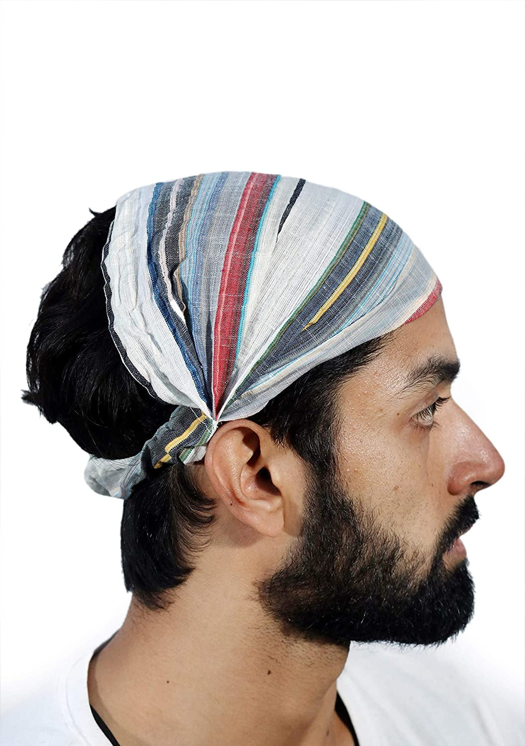 Sarjana Handicrafts Lot 10 Pieces Womens Mens Cotton Headband Striped Hairband Bandana Apparel & Accessories > Clothing Accessories > Bandanas & Headties SARJANA HANDICRAFTS   