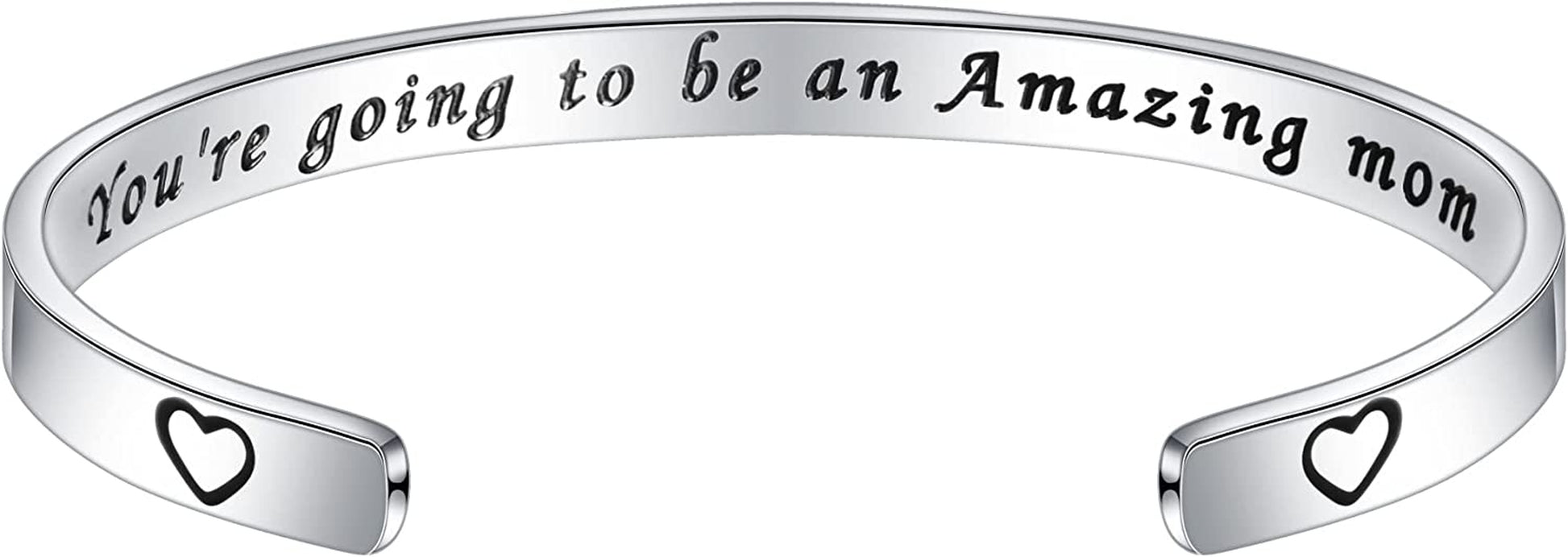 M MOOHAM Bracelets for Women- Engraved Quote Inspirational Bracelet Birthday Christmas Funny Gifts for Best Friend, Daughter, Son, Sister, Niece, Mom, Coworkers, Stainless Steel Jewelry Apparel & Accessories > Jewelry > Bracelets M MOOHAM You're going to be an Amazing mom  