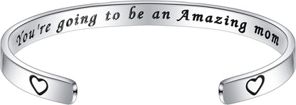 M MOOHAM Bracelets for Women- Engraved Quote Inspirational Bracelet Birthday Christmas Funny Gifts for Best Friend, Daughter, Son, Sister, Niece, Mom, Coworkers, Stainless Steel Jewelry Apparel & Accessories > Jewelry > Bracelets M MOOHAM You're going to be an Amazing mom  