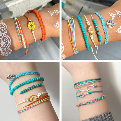 Choice of All String Bracelets for Teen Girls Boho Waterproof Bracelets Ankle Bracelets for Girls Christmas Gifts Wave Surfer Bracelets Summer Beach Anklets Apparel & Accessories > Jewelry > Anklets choice of all   