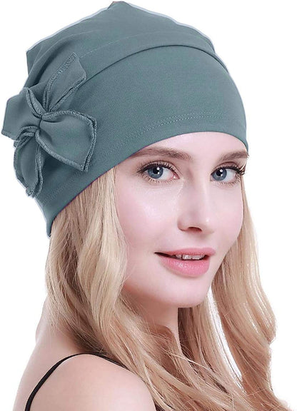Osvyo Cotton Chemo Turbans Headwear Beanie Hat Cap for Women Cancer Patient Hairloss Apparel & Accessories > Clothing Accessories > Headwear osvyo Cotton Light Olive One Size 
