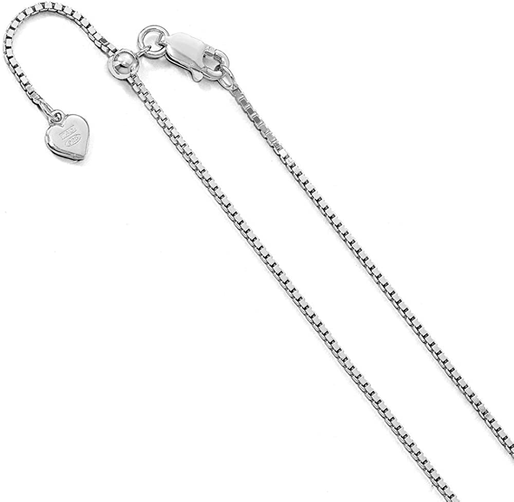 Solid 925 Sterling Silver 11In Adjustable Box Foot Chain Ankle Bracelet Anklet - with Secure Lobster Lock Clasp 11" (Width = 1Mm) Apparel & Accessories > Jewelry > Anklets Sonia Jewels   