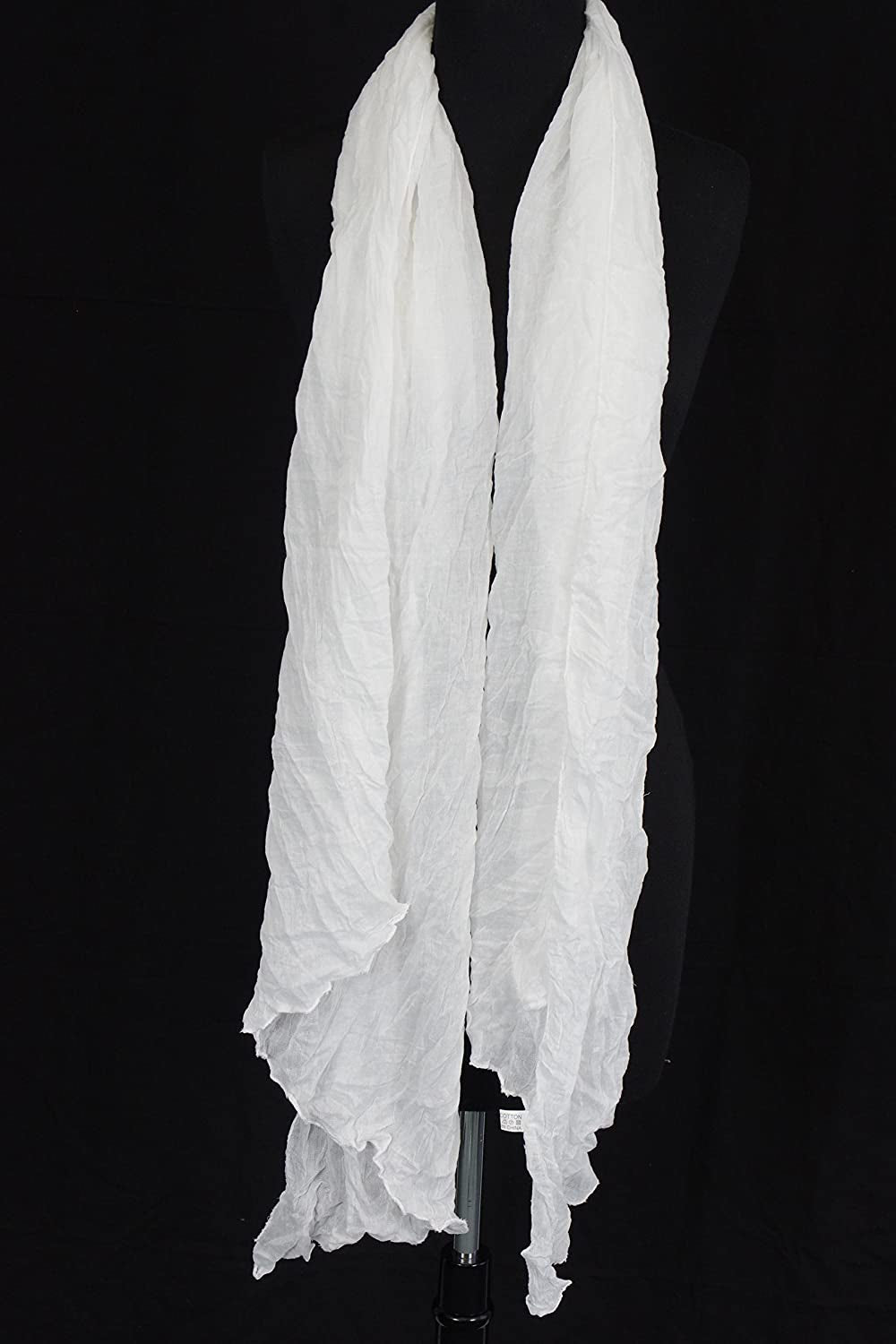 Cotton Solid Color Wrinkle Linen Scarf, Fashion Scarf, Multi Color, Beach Scarf Apparel & Accessories > Clothing Accessories > Scarves & Shawls Aleena   