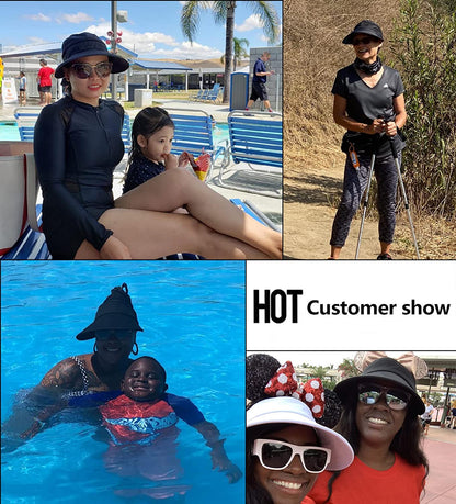 Muryobao Womens Summer Baseball Hat Outdoor Wide Brim UV Protection Foldable Ponytail Mesh Sun Visor Cap with Removable Flap Apparel & Accessories > Clothing Accessories > Hats Muryobao   