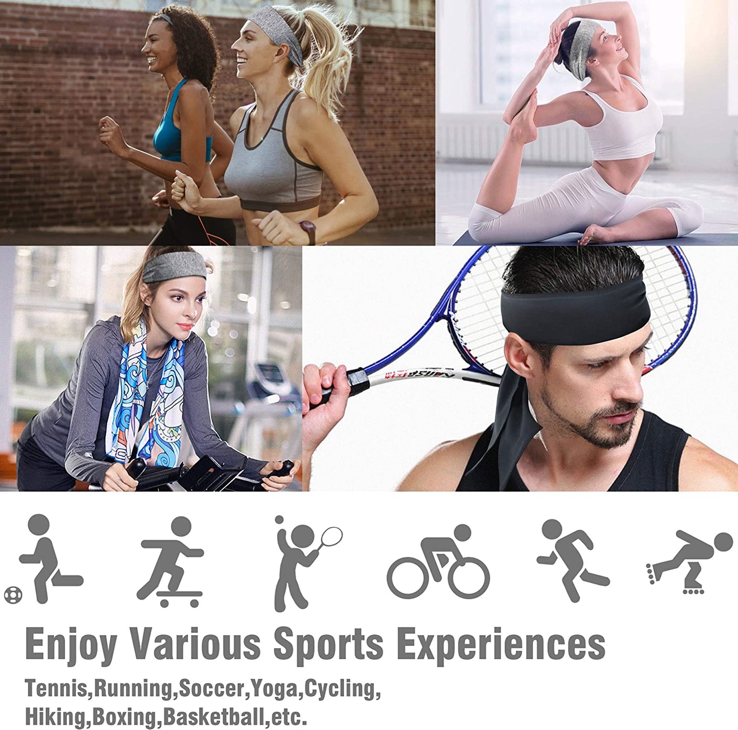 ELV Head Tie Sports Headband 3 Pack Dry Fit Sweatband for Running, Working Out, Crossfit, Yoga, Basketball,Tennis, Athletics and Pirates with Stretch, Moisture Wicking for Men Women Apparel & Accessories > Clothing Accessories > Bandanas & Headties E LV   