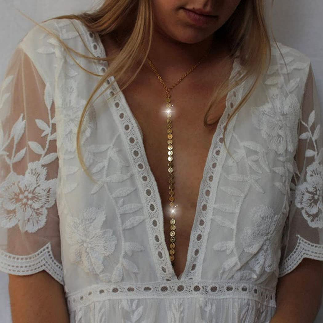 Chicque Sexy Body Chain Jewelry Gold Sequins Body Jewelry Layered Bikini Belly Waist Chain Party for Women Apparel & Accessories > Jewelry > Body Jewelry Blindery   