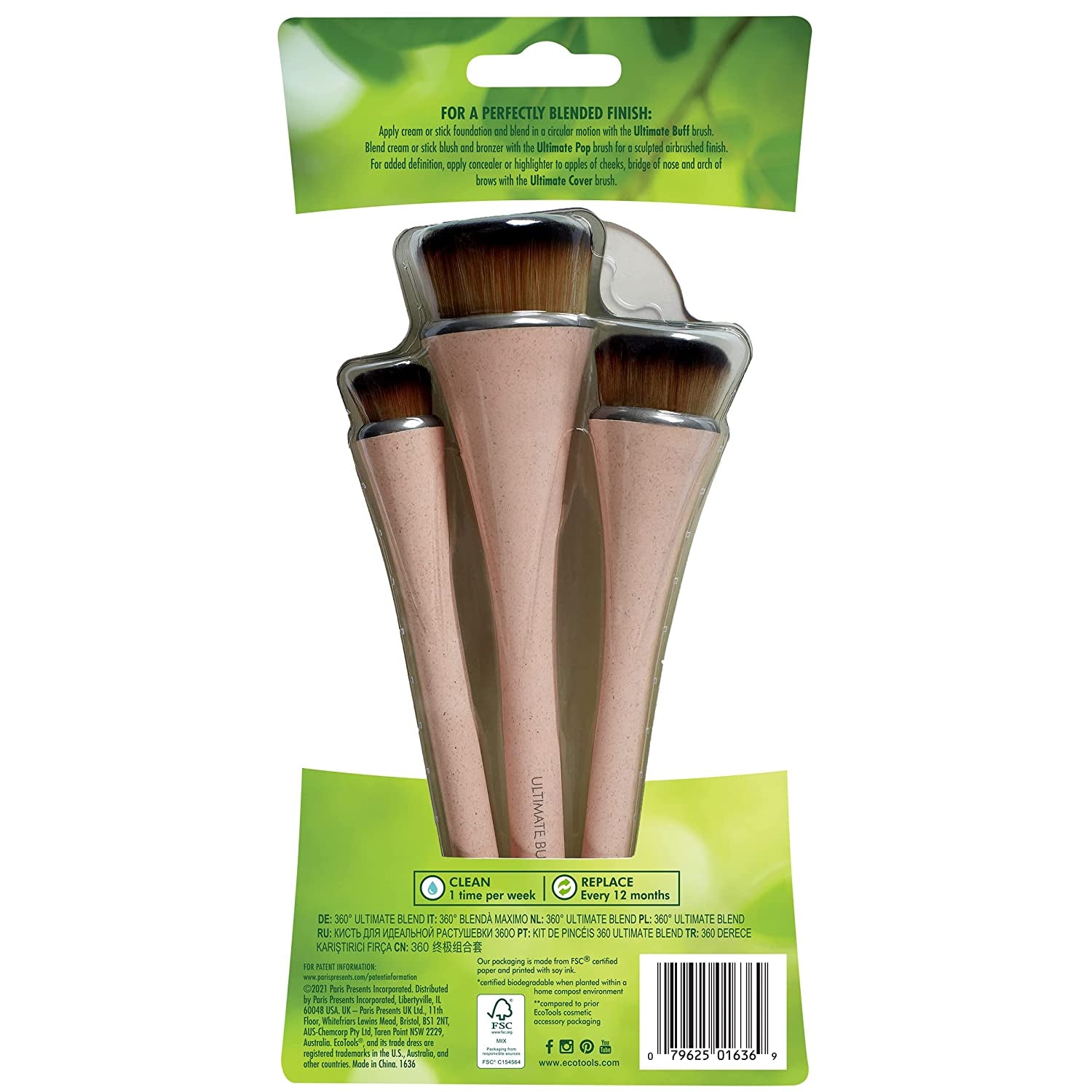 Ecotools 360 Ultimate Blend Makeup Brushes, for Cream & Stick Makeup, Foundation, Concealer, Highlighter, Brush Set of 3 Health & Beauty > Personal Care > Cosmetics > Cosmetic Tools > Makeup Tools EcoTools   