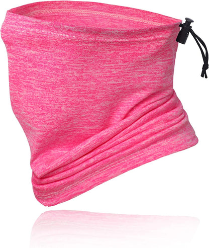 MOBUR Neck Gaiter Face Scarf Mask Bandana Dust Face Mask Headband with Adjustable Tie behind Head Straps Apparel & Accessories > Clothing Accessories > Bandanas & Headties MOBUR Fleck-pink  