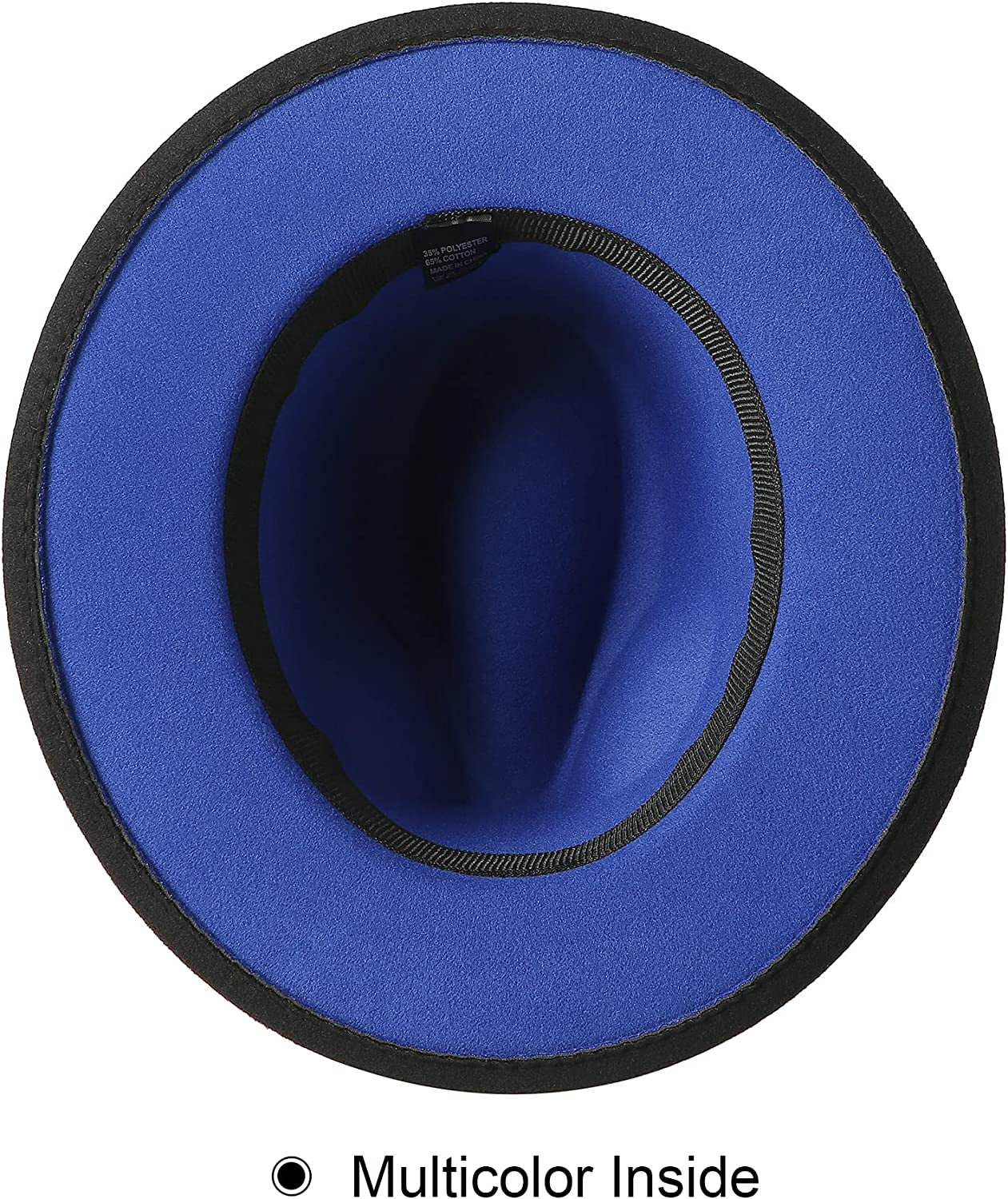 JOYEBUY Women Lady Two Tone Wide Brim Panama Hat Patchwork Colors Classic Fedora Hat with Belt Buckle Apparel & Accessories > Clothing Accessories > Hats JOYEBUY   